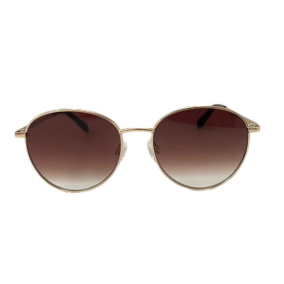 Quay Australia Loop Me In Round Sunglasses Gold Brown